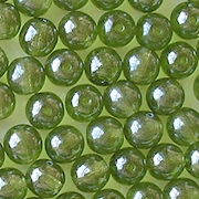 6mm Olive Green Luster Round Beads [50]