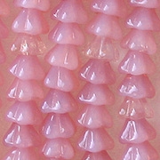 6x8mm Pink Opalescent Bell Flower Beads [50]