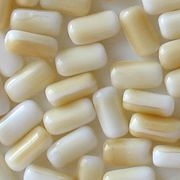 10mm White/Beige Cylinder Beads [50]