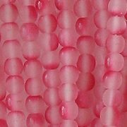 4mm Clear/Pink Frosted Round Beads [100]