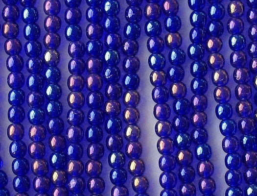 4mm Cobalt Iris Round Beads [100]