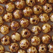 6mm Brown Picasso Round Beads [50]