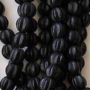 5mm Black Matte Fluted Beads [100] (see Comments)