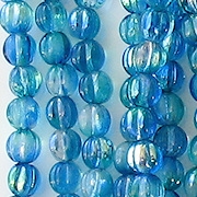 5mm Aqua/Blue AB Fluted Beads [100]