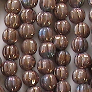 5mm Smokey Bronze Fluted Beads [100]