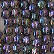 5mm Dark Purple Iris Fluted Beads [100]