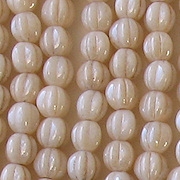 5mm Light Beige Luster Fluted Beads [100]