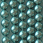 6mm Light Teal Round Glass Pearls (75) (see Comments)