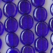 10mm Cobalt Blue/Hematite Polished Oval Beads [20] (see Comments)