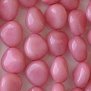 10mm Opaque Pink Coated Nugget Beads [50] (see Defects)