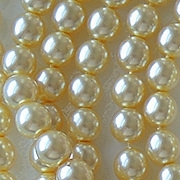 6mm Yellow Round Glass Pearls (75) (see Comments)