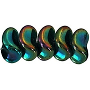 12mm Dark Green Iris Wavy Rondelle Beads [25] (see Comments)