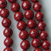 6mm Red Speckled Coated Round Beads [50]