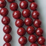 6mm Red Speckled Coated Round Beads [50]