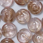 13mm Peach Pink 'Aventurine' Cinnamon-Bun Beads [25] (see Comments)