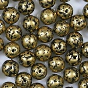 6mm Bronze/Black Mottled Round Beads [50]