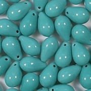 9mm Bluish-Turquoise Teardrop Beads [50]