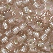 4x6mm Light Peach Pink/Silver-Lined Pony Beads [50]