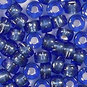 4x6mm Sapphire Blue Silver-Lined Pony Beads [50] (see Defects)