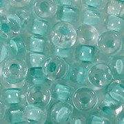 6mm Light Aqua-Lined Pony Beads [50] (see Defects)