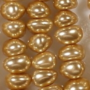 6x8mm Gold Nugget-Shaped Glass Pearls [50]