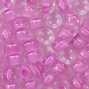 6mm Pink-Lined Pony Beads [50] (see Defects)