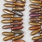 11mm Gold Iris Coated Dagger Beads [85]