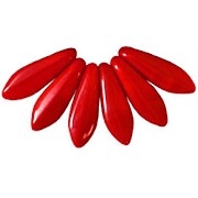 16mm Opaque Bright Red Dagger Beads [50] (see Comments)