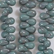 6mm 'Deep Sea' Turquoise Teardrop Beads [100]