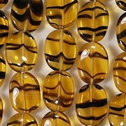 12mm Topaz Tortoise Wavy Oval Beads [25]