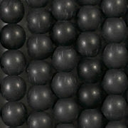 6mm Black Matte Round Beads [50] (see Defects)