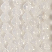 6mm White Opalescent Bicone Beads [50]