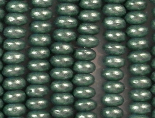 2x4mm Greenish-Aqua Metallic Rondelle Beads [100]
