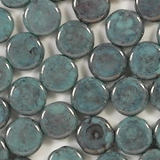 6mm Aqua/Purple/Gold Luster Coin Beads [25]