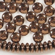 2x6mm Medium-Dark Bronze Rondelle Glass Beads [100]