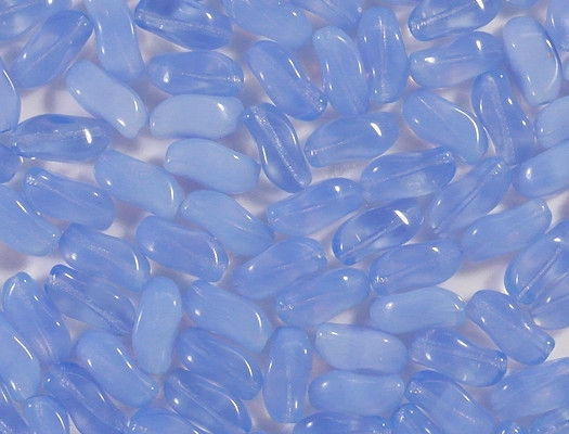 15mm Milky Blue Wavy Oval Beads [20]