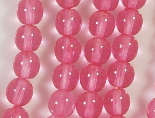 6mm Light Pink Coated Round Beads [50]