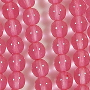 6mm Light Pink Coated Round Beads [50]