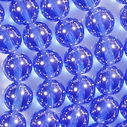 8mm Medium Blue Luster Round Beads [50]