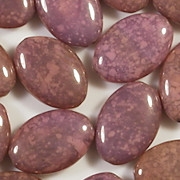 19mm Pink Mottled/Gold Luster Oval Beads [5]