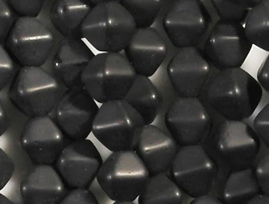 6mm Black Matte Bicone Beads [50]