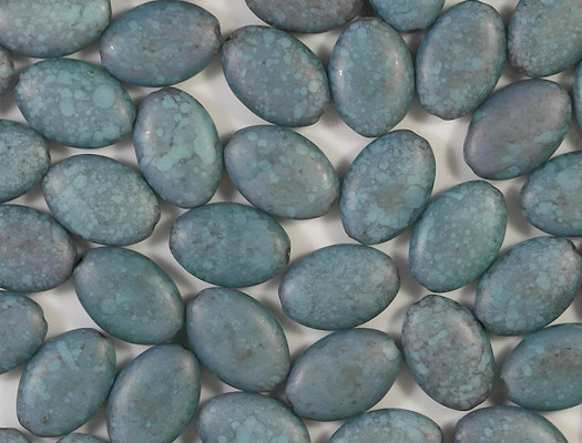 19mm Wedgewood Blue Mottled Matte Flat Oval Beads [5]