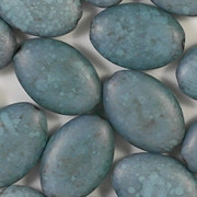 19mm Wedgewood Blue Mottled Matte Flat Oval Beads [5]