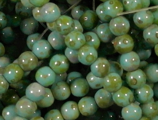 4mm Turquoise Picasso Round Beads [100]