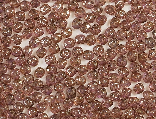 3x5mm Light Pink/Gold Luster Nugget Rondelle Beads [100] (see Comments)