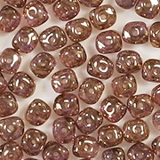 3x5mm Light Pink/Gold Luster Nugget Rondelle Beads [100] (see Comments)