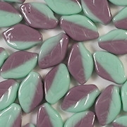 12mm Turquoise/Amethyst Leaf Beads [25]