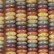 2x6mm Mixed-Color Picasso Luster Rondelle Beads [50]