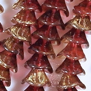 10x12mm Fuchsia Gold 3-Petal Flower Beads [15]