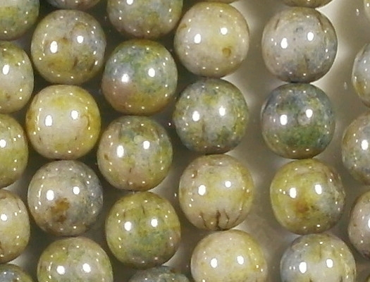 8mm Mottled Green Luster Round Beads [25]